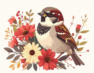 雀　花　イラスト