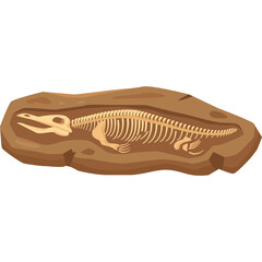 Fossilized Dinosaur Skeleton Embedded In Ancient Rock Matrix Detailed Ancient Paleontology Discovery From The Mesozoic Era