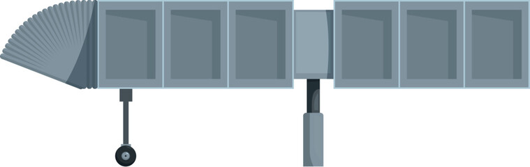 Passenger boarding bridge waiting for airplane arrival at airport terminal