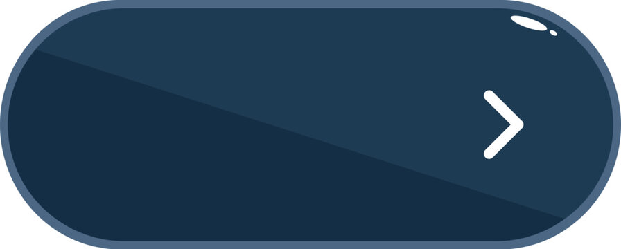 Dark blue rounded rectangle with a white arrow pointing right, useful as a next button for website and app navigation