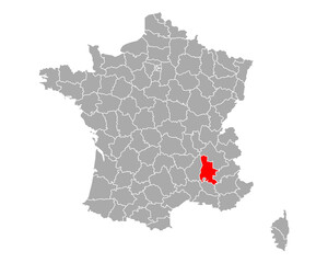 Karte von Drome in Frankreich