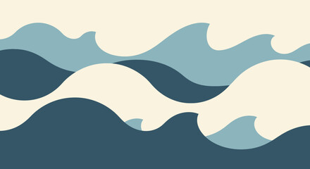 Abstract Blue and White Wavy Pattern Background.