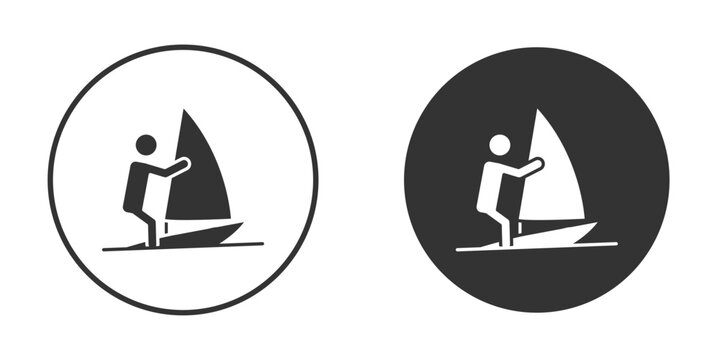Windsurf icon. Simple vector illustration. Silhouette Icon Set.
