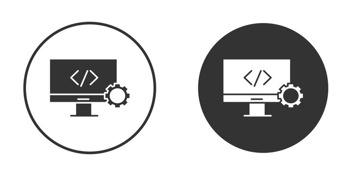 Web development icon. Simple vector illustration. Silhouette Icon Set.