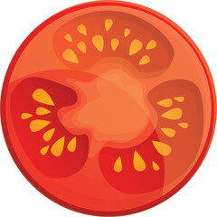 Fresh Tomato Slice With Seeds And Juicy Pulp On Transparent Background Healthy Food Ingredient For Cooking And Salads Vibrant Red Color And Organic Texture