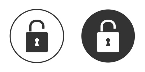 Unlock icon. Simple vector illustration. Silhouette Icon Set.