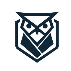 Owl logo with silhouette style design vector