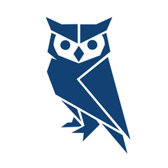 Owl logo with silhouette style design vector