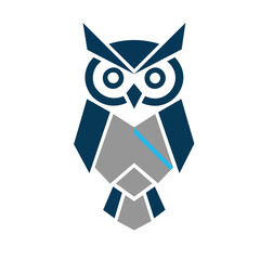 Owl logo with silhouette style design vector