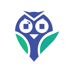 Owl logo with silhouette style design vector