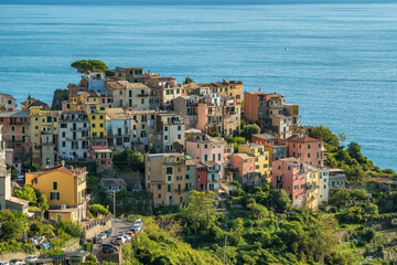 Fototapeta premium Picturesque town of Corniglia in the Cinque Terre coastal area, Liguria, Italy