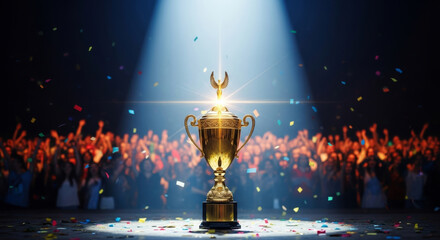 Golden trophy in the spotlight