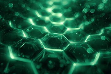 Green abstract honeycomb background with hexagon pattern for wallpaper and digital design use on transparent background