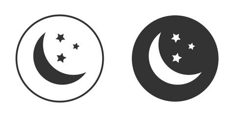 Moon icon. Simple vector illustration. Silhouette Icon Set.