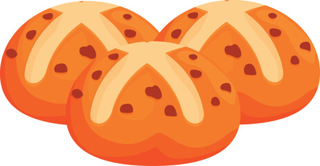Delicious hot cross buns symbolize easter celebration, representing christian tradition
