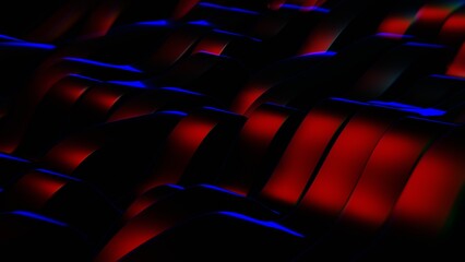 Abstract Wavy Patterns in Red and Blue