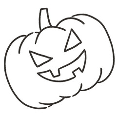 Pumpkin carved maniac evil laugh face png no background black ink doodle