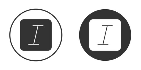 Italic button icon. Simple vector illustration. Silhouette Icon Set.