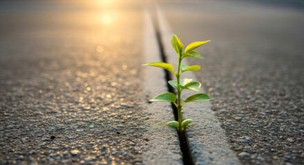 Plants growing in cracks