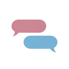 Two chat speech bubbles, communication icon, message concept, transparent background png