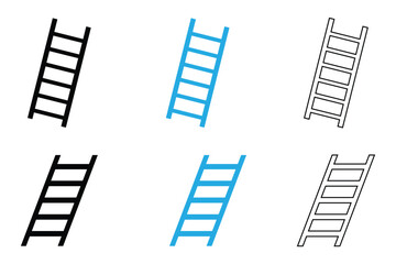 Ladder icon vector, Ladder simple symbol vector, silhouette and line art icon
