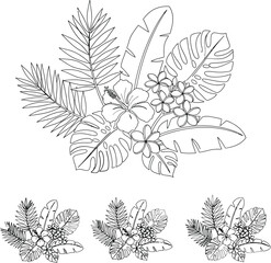 Hand drawn sketch of pine branches with pinecones and berries for winter holiday decoration