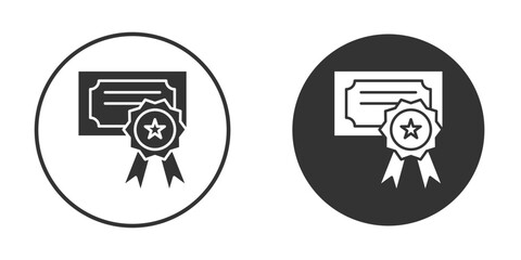 Certificate icon. Simple vector illustration. Silhouette Icon Set.