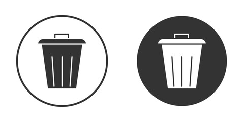 Bin icon. Simple vector illustration. Silhouette Icon Set.
