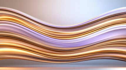 Fluid light waves in violet and gold tones create mesmerizing visual effect