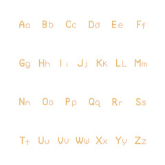 Crystal English vector alphabet set with golden gemstone effect, uppercase and lowercase letters, isolated on white background