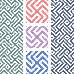Geometric Maze Pattern with Color Panels