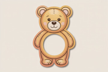 Cute cartoon teddy bear frame for children and nursery decor