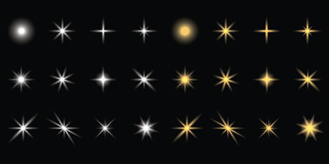 collection of sparkling stars and light effects on a, ideal for adding a touch of magic and brilliance to your designs and illustrations, transparent © RabbiHossain
