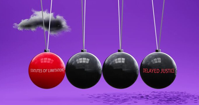 Statutes Of Limitations leads to delayed justice. Cause and effect relation between statutes of limitations and delayed justice. Vicious cycle. Negative repeating pattern.