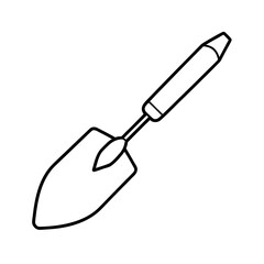 A simple garden trowel line art Vector illustration