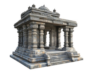 Obraz premium Ancient Stone Temple with Intricate Carvings and Historical Significance Isolated Transparent Background