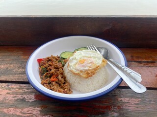 fried chicken with rice