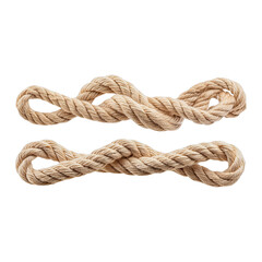 Obraz premium Twisted Natural Rope Isolated on White Background for Design Use