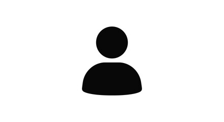 Simple silhouette icon of a person representing user profile and identity on a white canvas silhouette