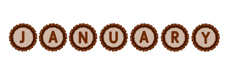 Elegant “January” text design The warm brown tones combined with simple, modern typography create a calm and refined aesthetic, perfect for winter or New Year–themed projects.