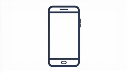 Outline of a smartphone with a blank screen, suitable for app mockups or tech illustrations.
