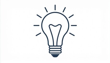 Illustration of a light bulb with rays emanating from it.