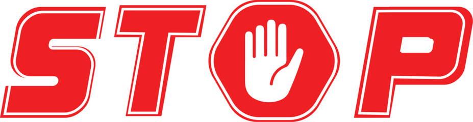 Obraz premium Red STOP icon – isolated vector design