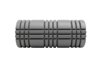 Textured foam roller for muscle recovery and physical therapy isolated on transparent background