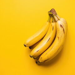 Banana grape on yellow background, food lifestyle illustration