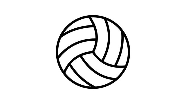 A captivating outline aminated icon of beach volleyball game