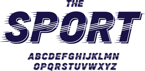 sports font alphabet in motion expressing speed and energy for branding team graphics and active lifestyle projects