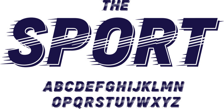 sports font alphabet in motion expressing speed and energy for branding team graphics and active lifestyle projects