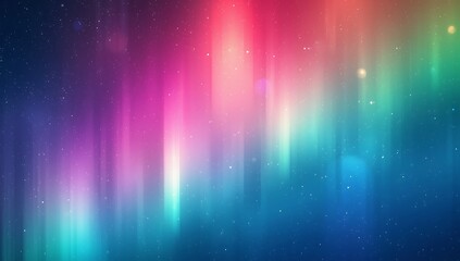 Vibrant aurora borealis lights displaying rainbow colors in night sky