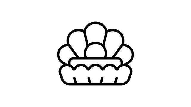 Premium linear aminated icon of collected seashell souvenir